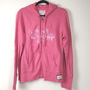 Ralph Lauren Polo Jeans Original Denimwear Zip Front Hooded Sweatshirt Vintage